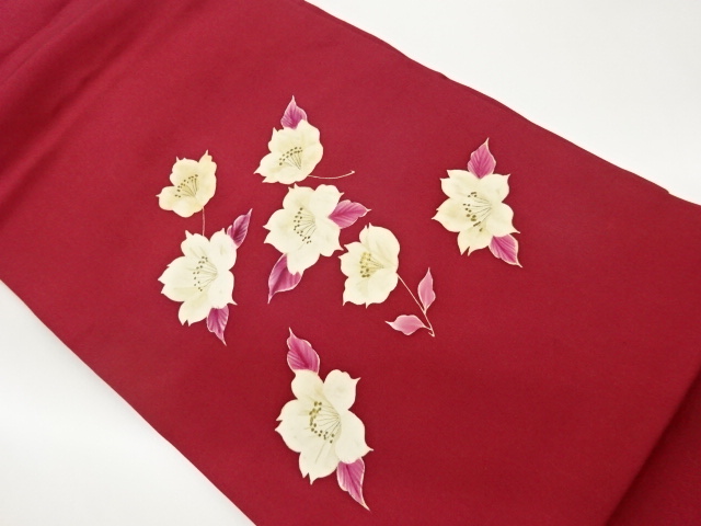 塩瀬金彩花葉模様名古屋帯